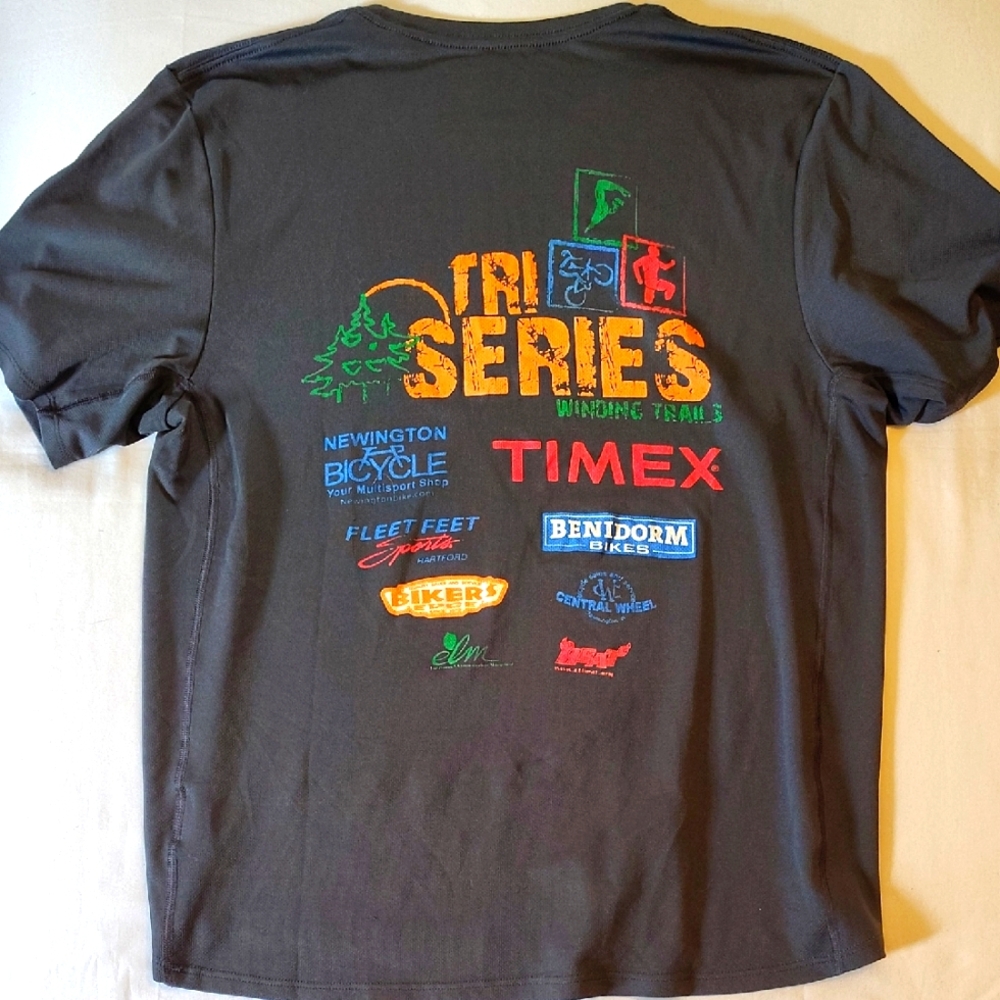Nike Dri Fit Gray Short Sleeve Bicycle Shirt Tri Series